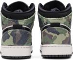 Кроссовки Air Jordan 1 Mid SE GS Camo, черный - фото 6
