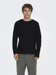 Вязаный свитер ONLY & SONS "ONSERIC REG 12 STRUC CREW KNIT", черный - фото 2