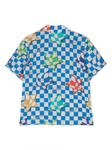 AMIRI KIDS рубашка в клетку с короткими рукавами, синий - фото 2