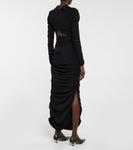 Платье макси из джерси с вырезом Vienna Khaite, черный - фото 3