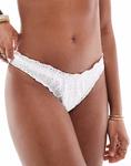 Купальник Miss Selfridge broderie scrunchie bottom in cream - фото 2