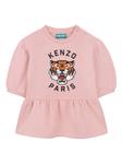 Kenzo Kids платье с принтом Tiger, розовый - фото
