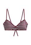 Топ бикини OYSHO TEXTURED STRIPE, Dark Red - фото 7