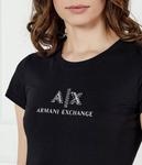 Футболка женская Armani Exchange облегающего кроя с логотипом бренда, черный - фото 4