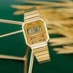 Мужские молодежные золотые часы A100WEG-9APR CASIO - фото 6