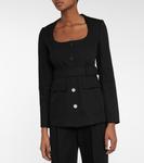 Куртка из хлопкового габардина с поясом Alaïa, черный - фото 4