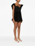 Мини-платье с оборками и плиссировкой Parlor, черный - фото 3