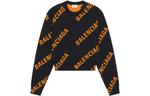 Свитер женский Balenciaga, черный / оранжевый - фото