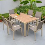 Комплект садовой мебели Green Water: 4 стула Teslin Style B, квадратный стол 80х80 см (№7) - фото 2