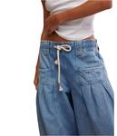 Брюки Free People Margo Wide Barrel Pull On, Bergamot - фото 3