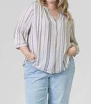Блузка с защипами - плюс, полоска Sasha NYDJ, Sasha Stripe - фото 2
