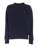 Свитер с вышитым логотипом Polo Ralph Lauren, синий - фото