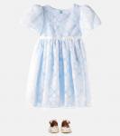 Вышитое платье из тюля Patachou, White/Blue - фото 2