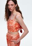 Топ TASSEL DETAILED PATTERNED CROP adL, оранжевый - фото 4