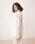 Вышитый пиджак ASOS DESIGN кремового цвета - фото 4
