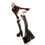 Высокие сапоги до бедра на массивной платформе «Not Ready» Lamoda, черный - фото 3