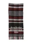 Клетчатый шарф с логотипом Acne Studios, черный - фото