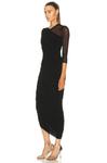 Платье Norma Kamali Long Sleeve Diana Gown, цвет Black & Black Mesh - фото 3