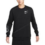 Толстовка Nike swoosh shadow printed sweatshirt 'Black', черный - фото 4
