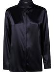 Атласная рубашка Emporio Armani, черный - фото