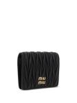 Кошелек из матлассе с логотипом Miu Miu, черный - фото 2