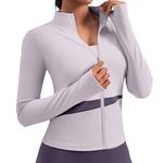 Женский спортивный топ с длинным рукавом и цветными блоками Seoria, Purple - фото