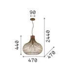 Подвесной светильник IdealLux, коричневый - фото 2