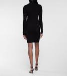 Мини-платье из шерсти и хлопка в рубчик WOLFORD, черный - фото 3