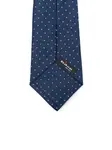 Шелковый галстук в горошек Kiton, синий - фото 3
