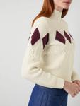 Свитер Meera Argyle Pointelle L.K.Bennett, Cream/Burgundy - фото 4
