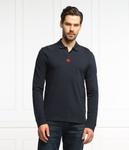 Поло мужское Hugo с длинным рукавом и логотипом бренда, синий - фото 3