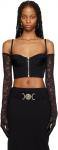 Черный бюстгальтер на молнии Versace - фото