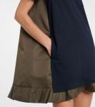 Мини-платье из джерси и твила Sacai, Navyxkhaki - фото 5