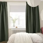 Затемняющие гардины Ikea Annakajsa, 2 шт, 145x300, темно-зеленый - фото 2