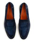 Замшевые пенни-лоферы Santoni, синий - фото 2