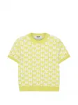 Вязаный топ с узором Msgm, желтый - фото