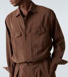 Рубашка из смесового шелка Lemaire, Brunette - фото 5