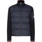 Стеганый вязаный утепленный кардиган Moncler, Ночная синева - фото