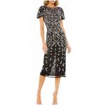 Черное платье с жемчужным воротником Mac Duggal - фото