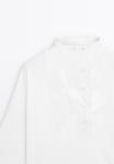 Блуза Massimo Dutti FUNNEL NECK WITH ELBOW SLEEVES, White - фото 8