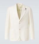 Блейзер из шерсти, льна и шелка Lardini, белый - фото