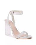 Босоножки Ember на прозрачном каблуке BERNESS, серебро - фото