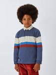 Детская полосатая регбийка John Lewis, Blue Multi - фото