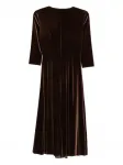 Бархатное платье миди Cenere Gb, коричневый - фото 2