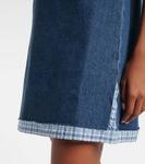 Джинсовое мини-платье с логотипом Miu Miu, Bleu - фото 5