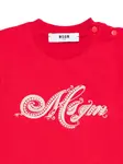 Платье с оборками и вышитым логотипом Msgm Kids, красный - фото 3