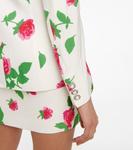 Блейзер из цветочного фая Alessandra Rich, White-Pink - фото 6