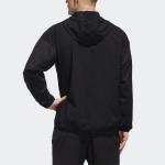 Куртка Men's adidas Logo Stripe Printing Hooded Jacket Black, черный - фото 4