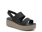 Сандалии Crocs Brooklyn Low Wedge - женские, бежевый/черный - фото