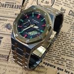 Часы Casio G-Shock Analog-Digital 2100 Series, арт. GA-2100SKE-7A, 44 мм, серебристый/золотой/черный - фото 3